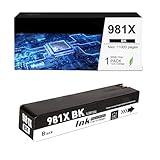 OGOUGUAN Cartuccia d'inchiostro di ricambio compatibile per HP 981X 981XL per HP PageWide Color 586dn 556xh 586z 586f 556 586 E55650 (nero)