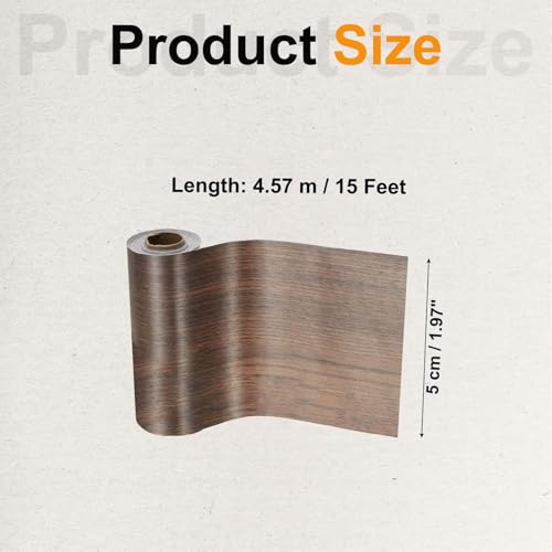Image of PATIKIL Wood Grain Tape 2 inch x 32 ft, Self-Adhesive Wood Texture Repair Tape Realistic Wooden Effect Patch for Furniture Cabinets Floor Walls, Ebony