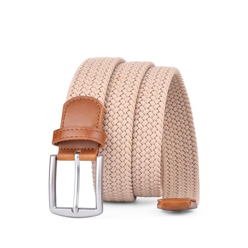 Image of 2pcs Men's Stretch Woven 1.3 inch Wide Elastic Braided Belts