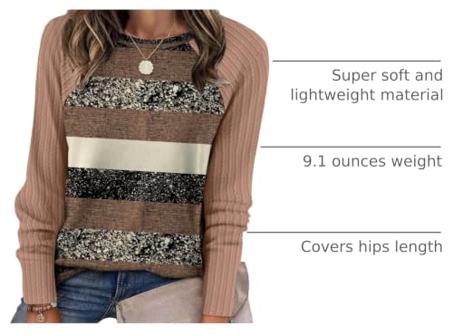 Image of SAMPEEL Sweatshirt for Women Long Sleeve Shirts Crewneck Sweaters Fall Fashion Outfits 2025 Trendy Tunic Tops Plus Size