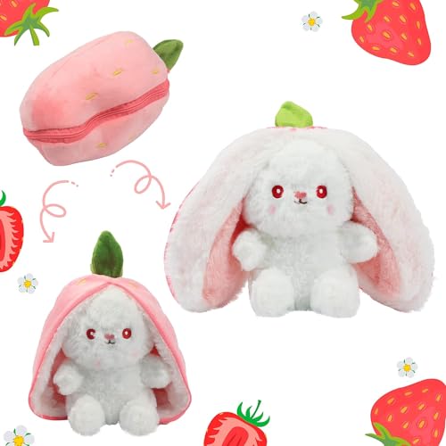 Image of SCOOBA Reversible Rabbit Strawberry Stuffed Toy 30cm