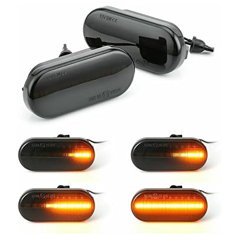 2Pcs LED Dynamic Smoke Side Marker,Dynamic Flowing LED Indicator,18 SMD Amber Turn Signal Light,For Fiesta C-Max Focus Fusion Galaxy Golf Jetta Passat Polo Sharan Vento Ibiza Leon Citigo Felicia Cover