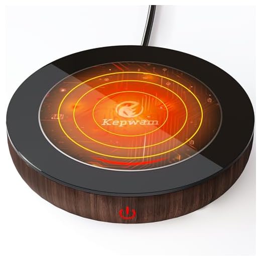 Kepwam Coffee Mug Warmer with Gravity Sensor, Mug Warmer for Desk with LED Light, 3 Temp Settings & 6H Auto Shut Off Coffee Warmer, Electric Candle Warmer Plate for Beverage, Coffee, Tea, Milk