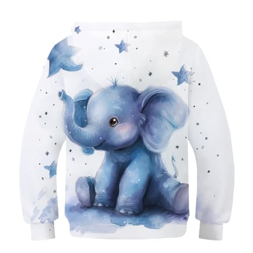 Sweat éléphant 3D pull ado chaud avec poche pour contrer le froid