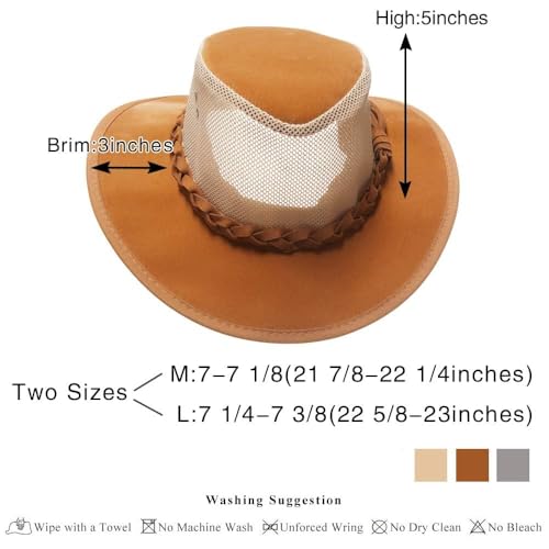 Image of Mesh Sun Hat for Men Golf Soaker Hats Summer Beach Safari Wide Brim Fishing Cap Outdoor