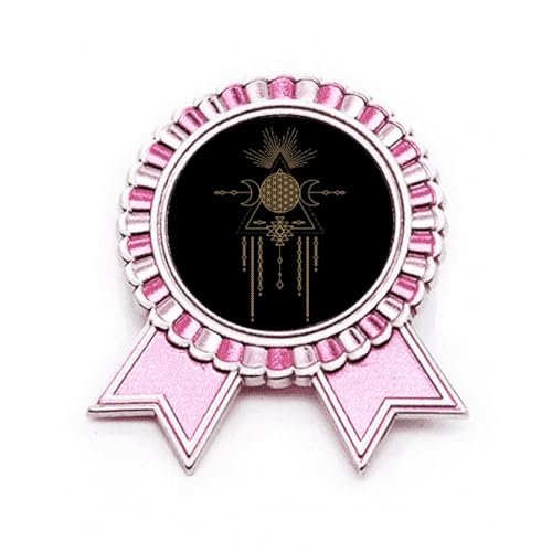 Broche motif géométrique cercle rose en métal pour sublimer un blazer