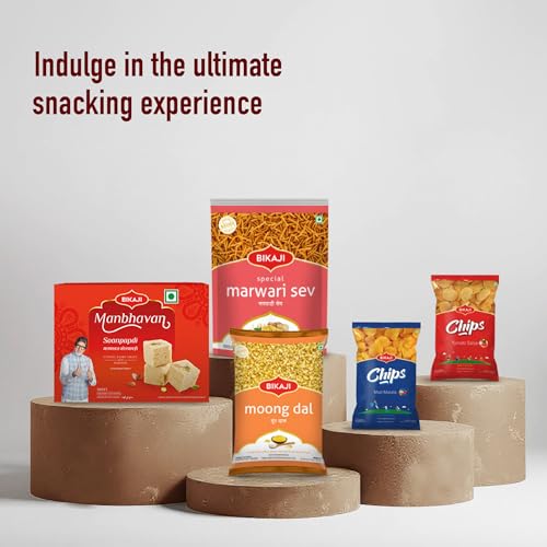 Bikaji Ratlami Bhujia Sev 14.11 oz (400g) Pack| Authentic Indian Namkeen Spicy Chatpata Sev Gathiya for Bar Snacks| Crunchy & Flavorful Ratlami Sev for Tea Time, Anytime Munching, Ready to Eat