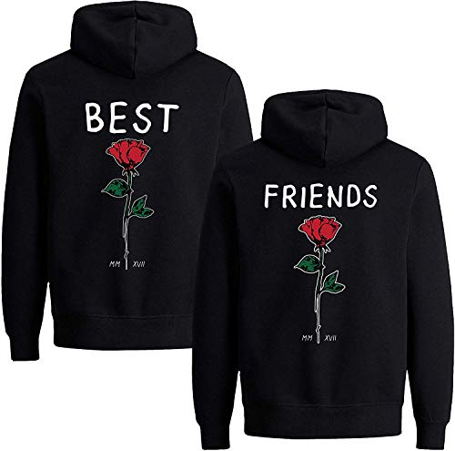 Best Friends Femme Sweat à Capuche Best Friend Rose Hoodie - 1x Pull Best Noir S Cover