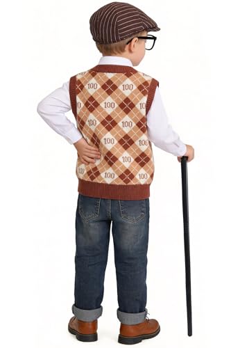 Disfraz de abuelo para niños 2-8 años con accesorios miniatura 3