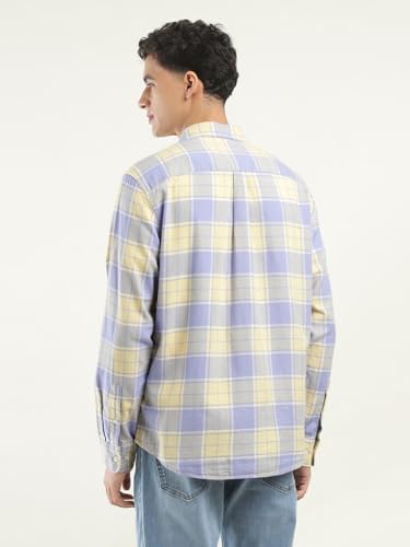 Image of Levi's Men Cotton Checkered Slim Fit Shirt