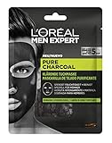 Peso 120 gr L\'Oréal Paris Men, Expert Pure Charcoal Mascarilla de Tejido Purificante para Hombres (4 x 30 g)