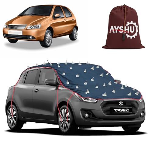 Image of AYSHU Water-Resistant Spike Car Cover for Tata Indica Ev2 - Protects from Dogs, Monkeys, Dust, Sunlight & UV - Full Roof Universal Fit