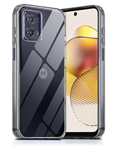 Image of WOW IMAGINE Crystal Clear Transparent Back Case Cover for Motorola Moto G73 5G | Full Device & Camera Protection Shockproof TPU Silicone Back Cover Case - Transparent