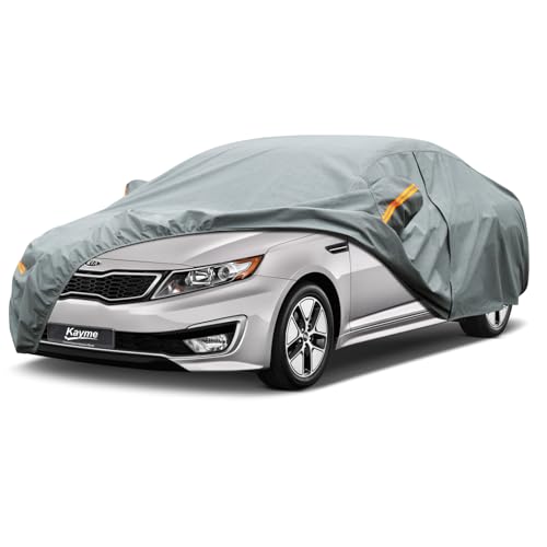 Kayme Heavy Duty Car Cover Custom Fit Kia Optima Waterproof All Weather for Automobiles, Full Exterior Covers Sun Rain UV Protection.（Deliver About