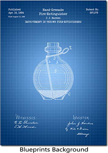 Grenade Fire Extinguisher Patent Print Art 1884