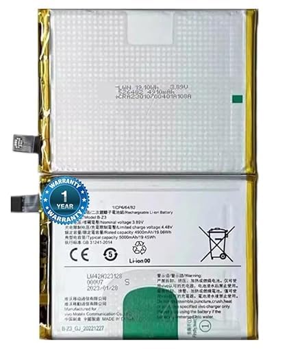 Image of Original B-Z3 Bettary for Vivo Y78 Plus, (5000mAh) Battery with 1 Year Warranty****(SEPHY25)