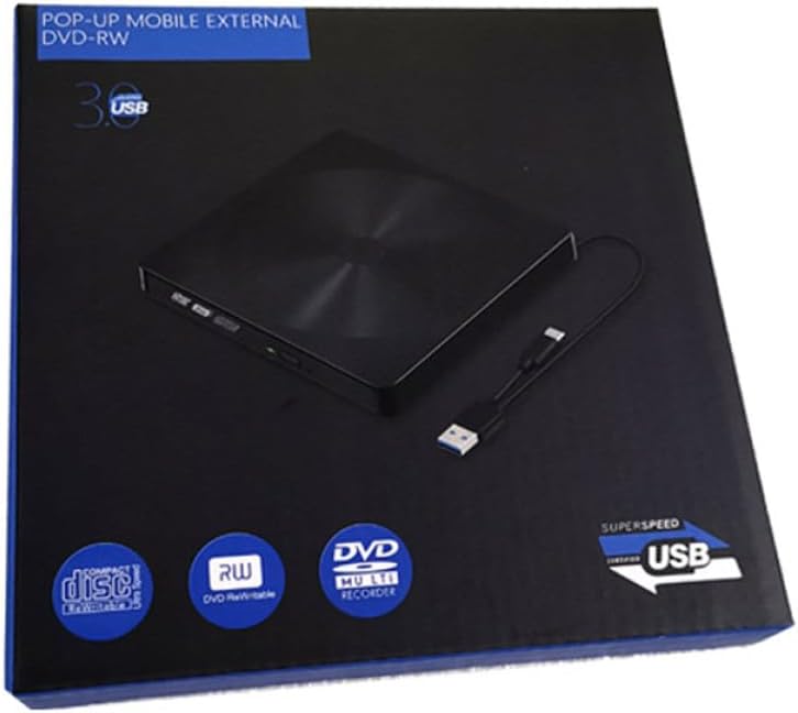 Ultra-Thin Portable Typec External DVD Drive Multi-Function Optical Disc Burner USB-Powered for Laptop and Desktop with Shockproof Low Noise Design