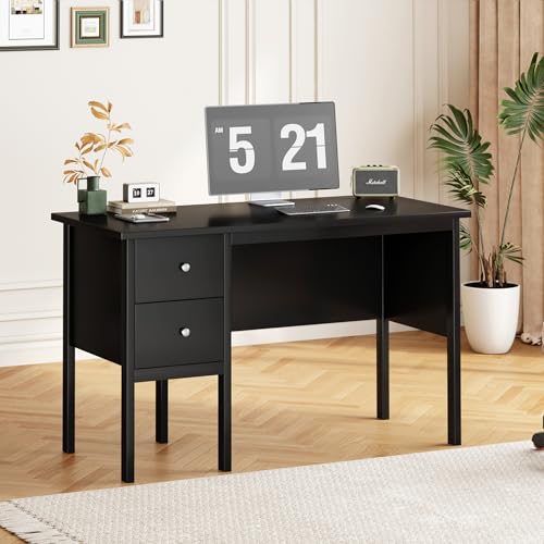Image of BHG 43.3 inch Computer Desk with Drawers for Home Office,Black