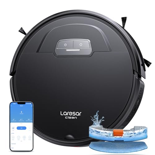 Laresar Clean Evol 3 Aspirateur Robot 4500Pa, Robot Aspirateur Laveur Ultra Silencieux & Fin de...