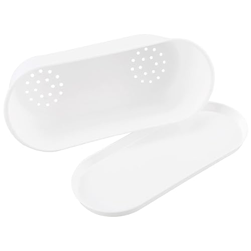 Miniatura 4 de Paquete de 12 macetas rectangulares blancas de 9 x 3.5 x 3.2 pulgadas, maceta rectangular de plástico con bandeja y agujeros de drenaje