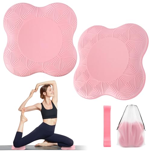 MINISOISO Yoga Ginocchiere,2 Pezzi Yoga Ginocchia,Tappetino Antiscivolo Yo-ga Ginocchia,Cuscini Ginocchia Yogas,Proteggono Ginocchia, Polsi E Gomiti per Yogas, Ginnastica, Pilates, 20 * 20 Cm, A