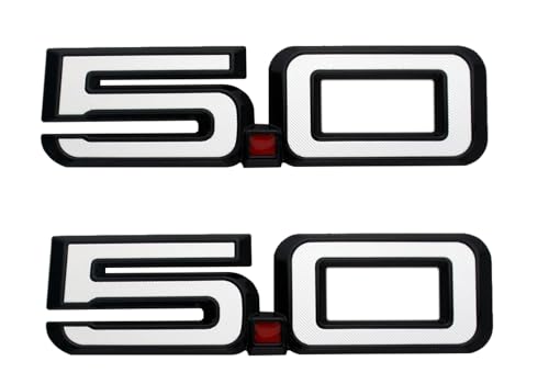 Image of 2pcs Replacement for 2024-2025 5.0 Letters Emblem Door Side 3D Badge Decal Nameplate (Black Whiite)
