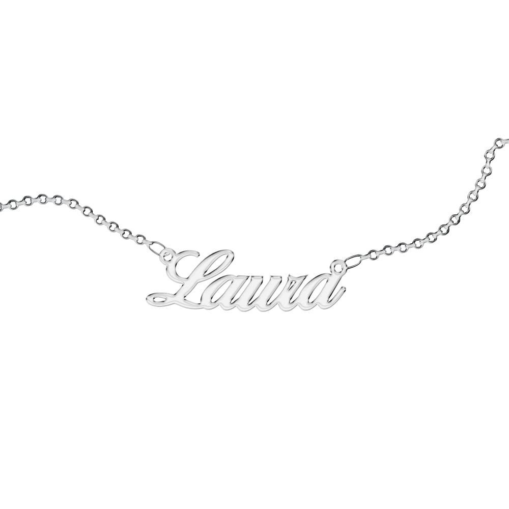 ZuffettiCollar para mujer con nombre personalizable Luce tu nombre. Acero inoxidable e hipoalergénico. Color: plateado. Diseñado en Italia., M, No aplicable