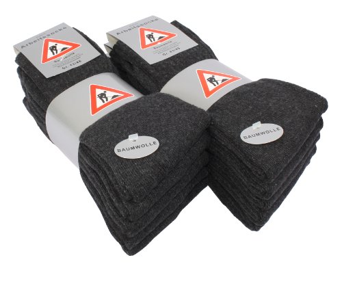 VCA Lot de 10 paires de Chaussettes Professionnelles Hautement Résistantes , Gris , Taille 39/42