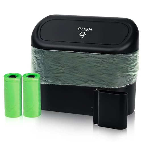 AKOLAFE Pattumiera da Bagno Nero 8L, Cestino per Cosmetici BPA-Free, Pattumiera in Plastica con Coperchio Basculante per Bagno, Ufficio (26x22x16,5cm