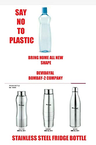 Image of Stainless Steel Water Bottle, 1000 ml, Set of 2, Silver