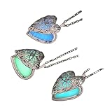 Lurrose 3stücke Herzförmige Luminous Halskette Mit Hollow Out Pendant Diy Accessoires Für Aromatherapie Und Duftdiffusion Gemischte Farben