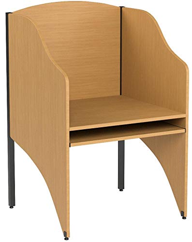 Balt Standard Floor Carrel Private Workstation, Starter Unit, Teak