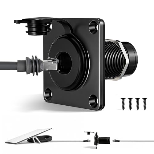 Image of Dreyoo Pass Through Wall Socket Compatible with Starlink Gen3, RJ45, CAT6, Ethernet Bulkhead Connector, Aluminum Female to Female Wall Plate for Camper Trailer Boat, IP68 Waterproof