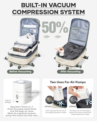 Image of coofay Vacuum Backpack Travel with Pump Vacpack Travel Backpack with Vacuum System Compression Backpacks