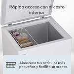 Candy CCHH 145E, Congelador Arcón Horizontal, Ancho 70CM, 137L, Tecnología Estática, 1 Cesto, Control Electrónico Externo, Indicador de Temperatura, Alarma Aumento de Temperatura, 39DB, Blanco