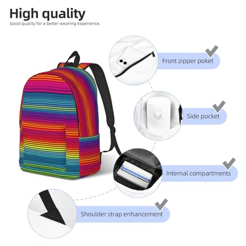 Sac à dos imprimé arc-en-ciel protégeant ordinateur portable femme - 5