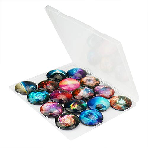 Starry Sky Pattern Refrigerator Magnets - 16 Pack Fridge Magnets for Refrigerator Office Cabinets Whiteboards Photo, 1.35 Inches Diameter, Best Housewarming Home Decorations Gift.
