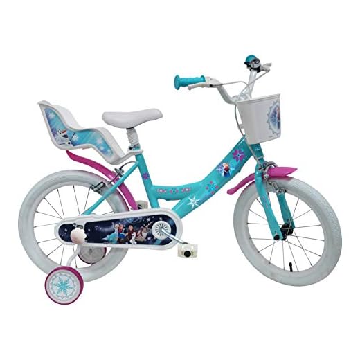 Denver Bike Frozen, 16" Niñas Ciudad 16" Acero Azul, Blanco bicicletta - Bicicleta (16", Vertical, Ciudad, 40,6 cm (16"), Acero, Azul, Blanco, 40,6 cm (16"))