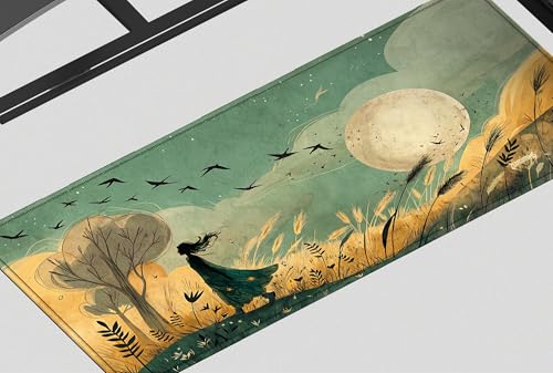 Image of Calm Dusk Premium Desk Mat | Anti-Skid | Anti-Slip | 80 x 30 cm | Laptop Mat for Work from Home /Office /Gaming- Extended Mouse pad and Keyboard Desk mat
