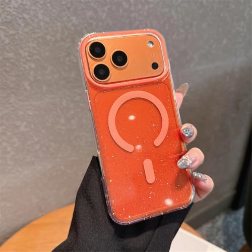 Coque silicone pour iPhone 15 orange transparente antichoc sans support