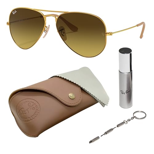 Image of Ray-Ban RB3025 AVIATOR GRADIENT Pilot Shaped Sunglasses for Men & Women with Official RAYBAN Eyewear Kit