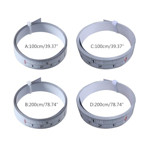 Cinta métrica adhesiva 2 m acero inoxidable miniatura 4