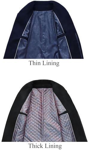 FTCayanz Men's Wool Trench Coat Slim Fit Overcoat Winter Single Breasted Long Pea Coats With Pockets - Image 2