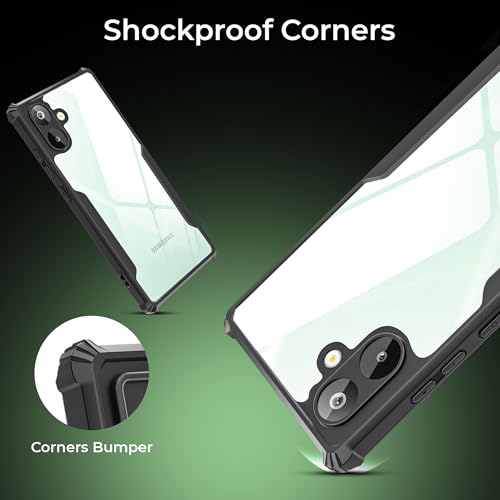 Image of A rtistque Clear Hard Transparent Acrylic Armor Anti-Drop Shockproof TPU Edge Back Cover Case for Samsung Galaxy M06 - Black