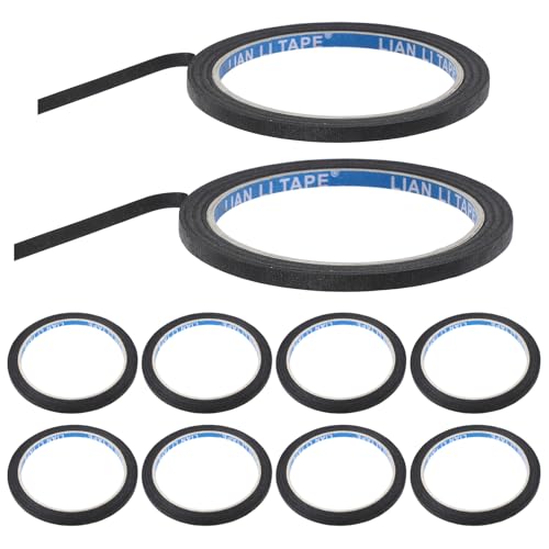 SOLUSTRE Masking Paper Adhesive 10 Rolls Black for Automotive Painter Paper Roll DIY Craft