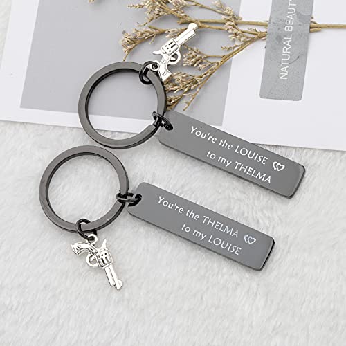 LParkin Thelma And Louise Keychain Set – Best Friends Gift, Stainless Steel, Polished, 2 Inch, Jewelry Box - View #10