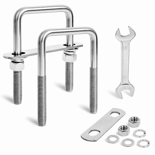 SRZTXU 2 Sets Heavy Duty Square u Bolts M12 Thread Size,304 Stainless Steel u-Bolts 3-1/16