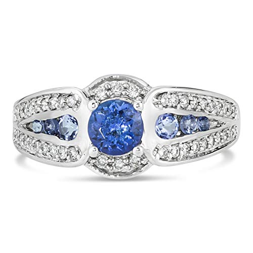 LeVian 14K Yellow Gold, Tanzanite & 1/5 Cttw Diamond Channel