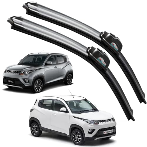 Image of Frameless Rubber Car Wiper Blades Set of 2 Compatible with (Mahindra KUV100 (2015-2018) (D-20,P-18))