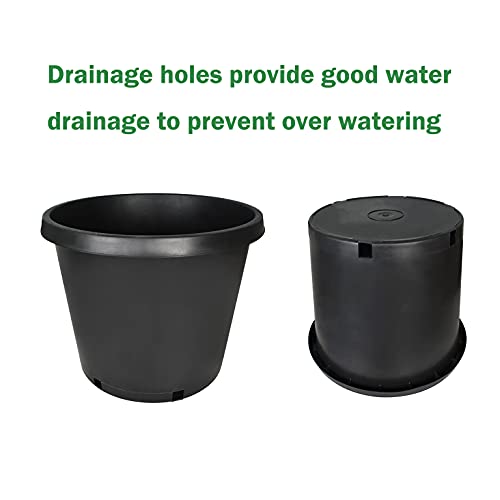Mitoharet 10-Pack 15 Gallon Round Premium Nursery Pot Plant Flower Seedling Container Garden Planter Pots For Indoor Outdoor Plants Flower Vegetables Black (15 Gallon) #TOP2